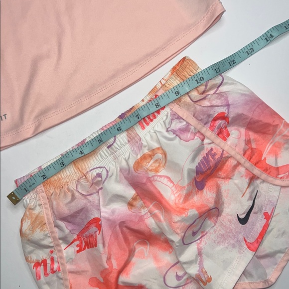 Kids Nike Pink and Orange Dri-FIT Shorts - Picture 10 of 11